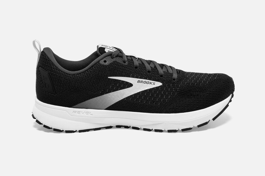 Brooks Israel Revel 4 Road Running Shoes Mens - Black/Silver - DWF-280473